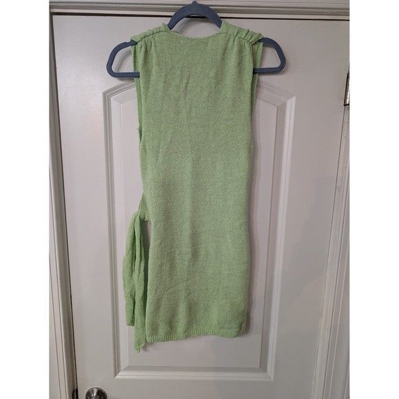 Free People Beach Poppy Sweater Mini Dress Textured Knit Lime Green XS NWTs - Picture 9 of 9